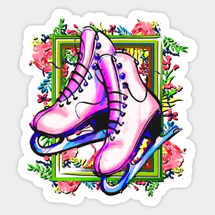 Ski figure skating - Ice skating - figure skater - Ice skate Sticker